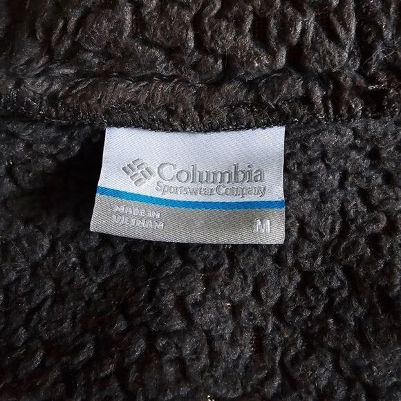 COLUMBIA Fireside Sherpa Hoodie Warm Tech Zip Jacket in Gray Medium Gorpcore - Picture 7 of 8
